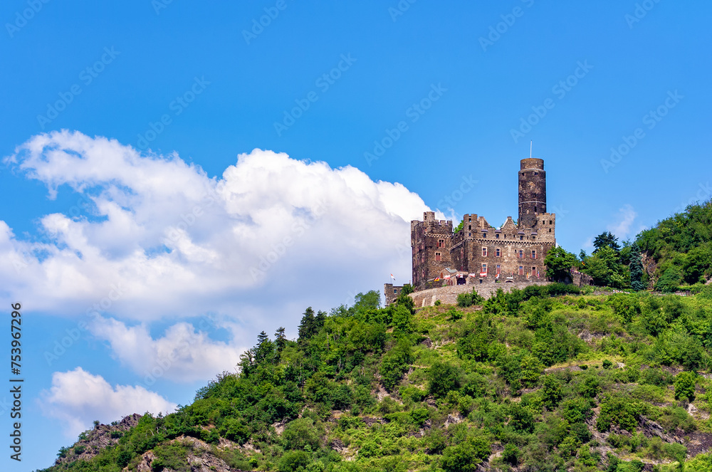Castle Maus, Mouse Castle, St. Goarshausen, Rhineland-Palatinate, Germany, Europe.