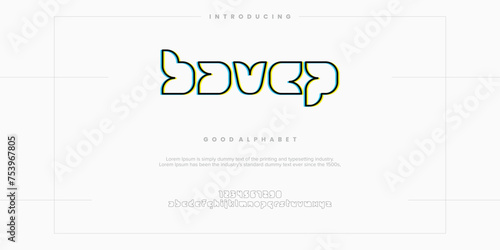 Modern abstract digital alphabet font. Minimal technology typography, Creative urban sport fashion futuristic font and with numbers. vector illustration