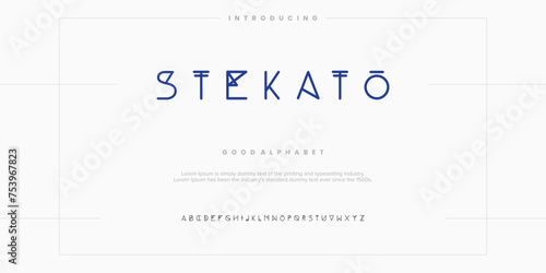 Modern abstract digital alphabet font. Minimal technology typography, Creative urban sport fashion futuristic font and with numbers. vector illustration