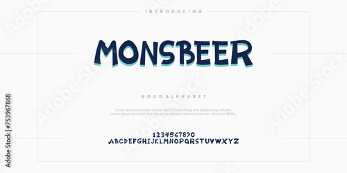 Modern abstract digital alphabet font. Minimal technology typography, Creative urban sport fashion futuristic font and with numbers. vector illustration