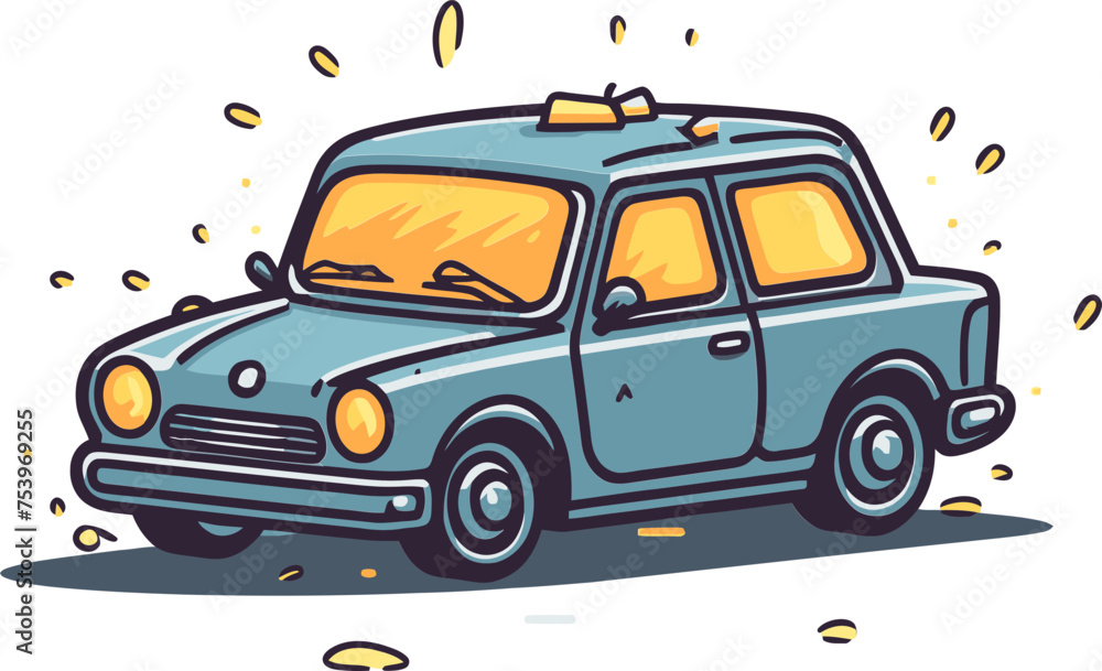 Professional Vector Illustration of a Rear End Collision with Traffic Jam Behind