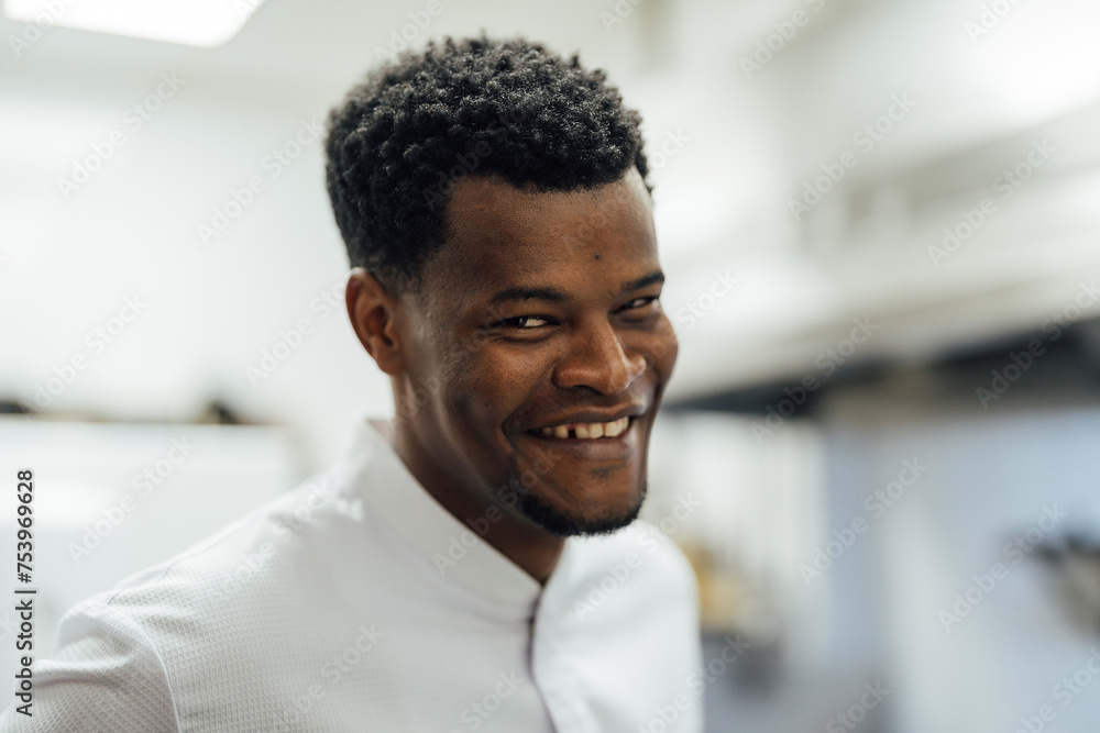 Cheerful black man in white shirt Cheerful black man in white shirt