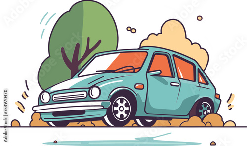 Illustration of a Vehicle Rollover on an Abandoned Dirt Road