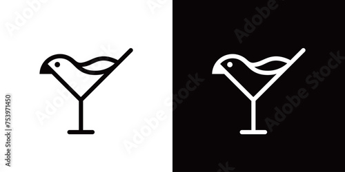 UntitleBird wine glass logo line style template design for brand or company and mored-1.eps