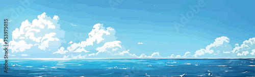 calm ocean isolated vector style