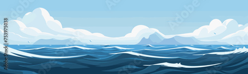 calm ocean isolated vector style photo