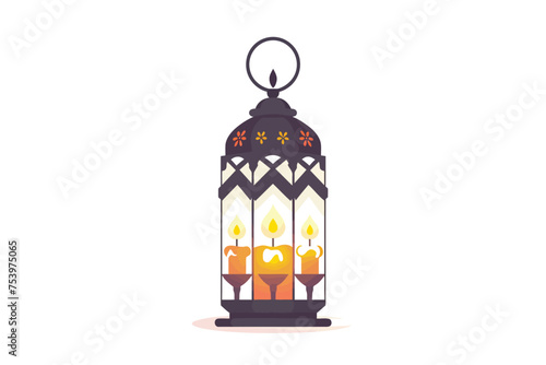 Eid Mubarak lamp isolated vector style