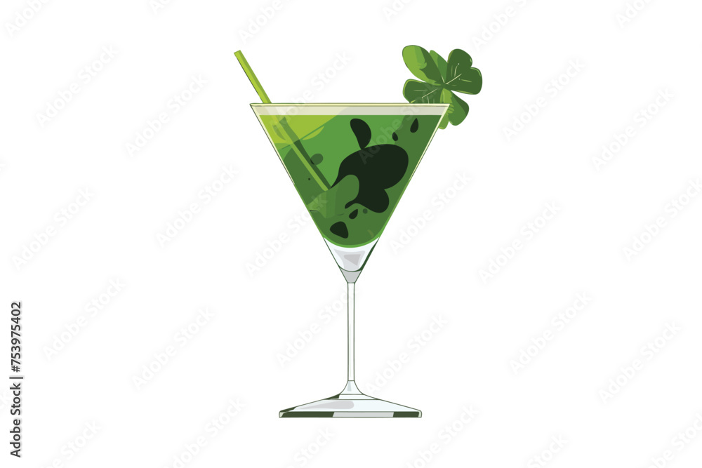 Saint Patricks Day cocktail isolated vector style