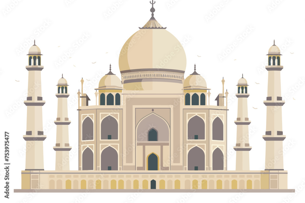 Taj Mahal isolated vector style