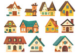 Set of vector houses isolated vector style