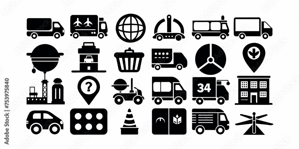 Obraz premium Transport icons set