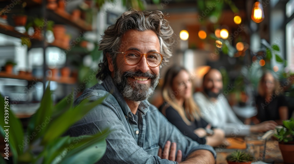 Obraz premium smiling businesspeople client discussing business in office space