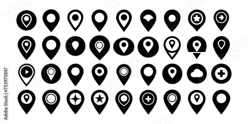 GPS location Map pointer icon set1 photo