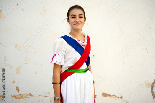 Portrait of girl in traditional regional dress photo