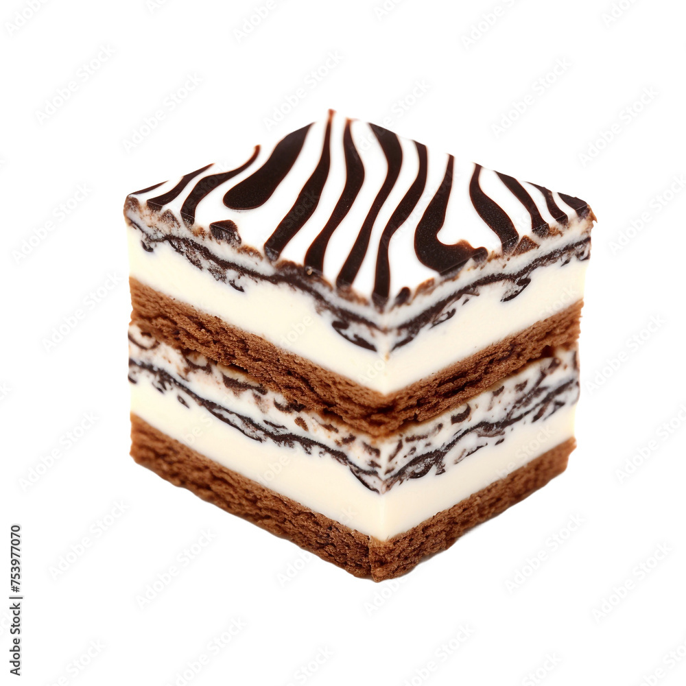 Zebra cakes isolated on transpare nt background