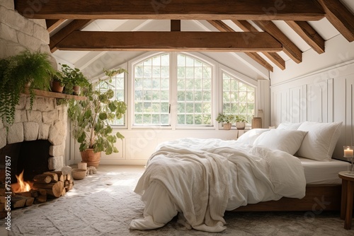 Wooden Beams and White Linens: Cottagecore Inspired Bedroom Inspirations © Michael