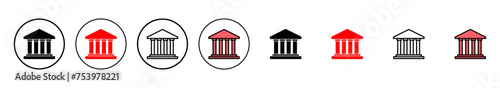 Bank icon vector illustration. Bank sign and symbol, museum, university
