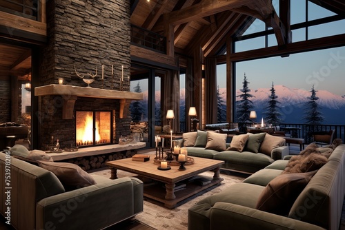 Lodge Style Living: Cozy Chalet & Mountain Retreat Room Ideas © Michael