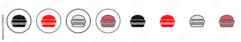 Burger icon vector illustration. burger sign and symbol. hamburger Burger icon vector illustration. burger sign and symbol. hamburger
