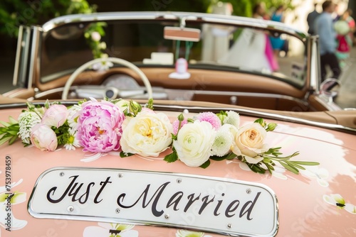 A Vintage car with 