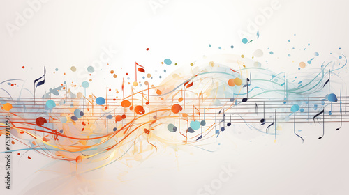 Vibrant Abstract Music Composition Background