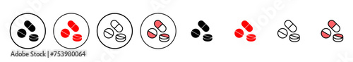 Pills icon vector illustration. capsule icon. Drug sign and symbol