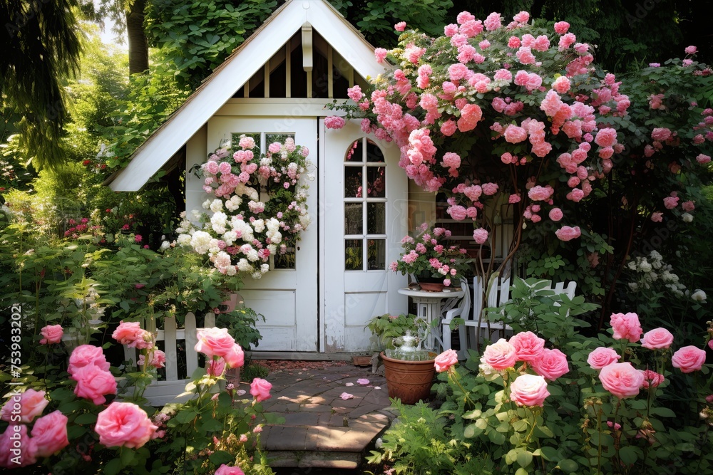 Vintage Garden Patio Paradise: Enchanted Cottage Charms With Fragrant Blooms