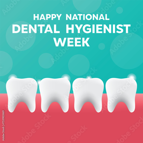 National Dental Health Week. Luminous teeth. perfect for cards, banners, posters, social media and more. 