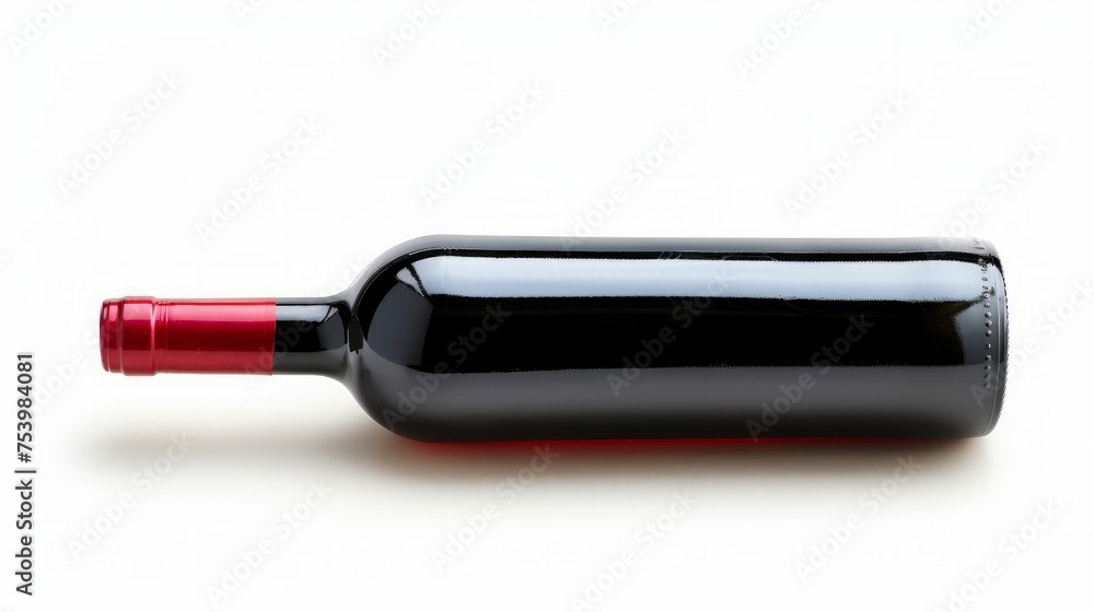 Lying red wine bottle. Isolated on white background Lying red wine bottle. Isolated on white background