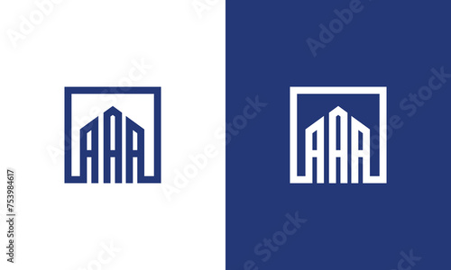 monogram a aa aaa initial logo for construction company strong build home building hotel resort 