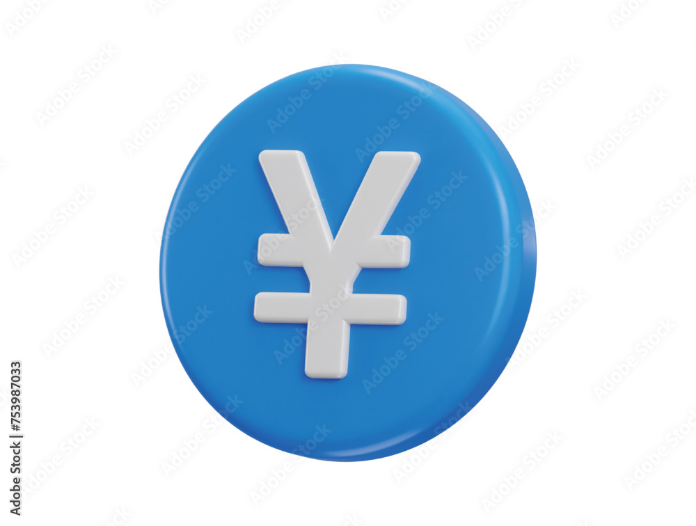 yen coin icon 3d rendering vector illustration yen coin icon 3d rendering vector illustration