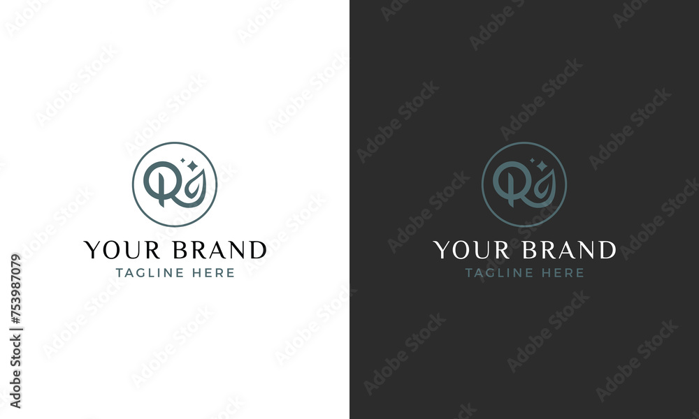 Monogram r leaf circle luxury logo template for fashion beauty jewelry feminine bussines Monogram r leaf circle luxury logo template for fashion beauty jewelry feminine bussines