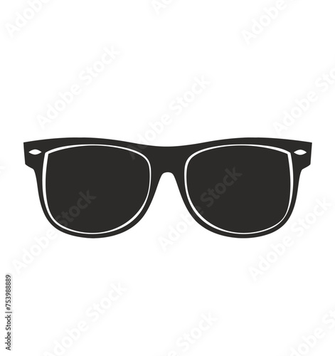 a pair of sunglasses with black frames on a white background