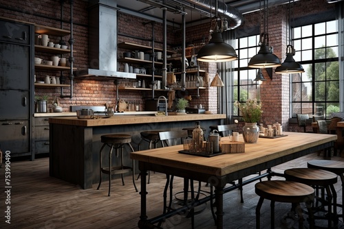 Chic Industrial Kitchen: Contemporary Designs with Industrial Elements