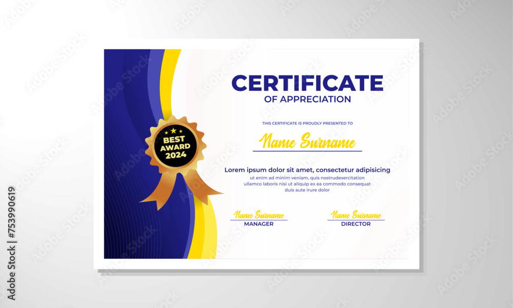 Obraz premium elegant gradient certificate design template