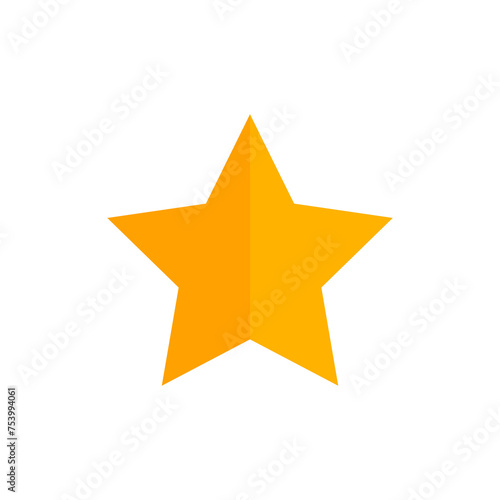 Gold Star Icon Transparent Background. Simple Web and Mobile Vector Illustration.