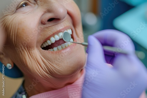 Happy senior woman, teeth and dentist for dental care, appointment or checkup at clinic.