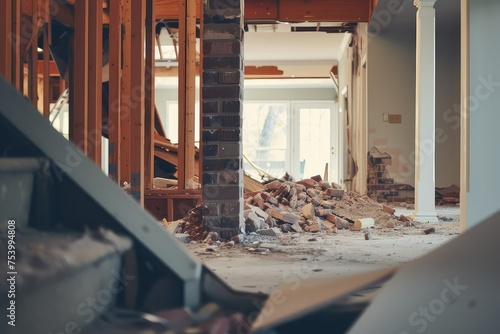 A Wall Being Knocked Down to Create an Open Floor Plan.