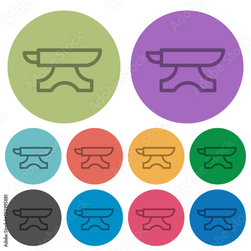 Anvil outline color darker flat icons