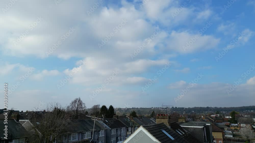 Blue Sky over Residential Homes at Luton City Blue Sky over Residential Homes at Luton City