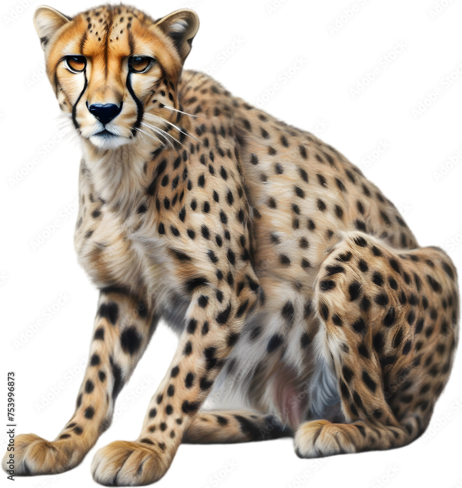 Close-up painting of a cheetah. Close-up painting of a cheetah.