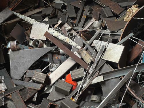 Old and rust Scrap irons plenty on floor,used metal,piled together in rubbish,