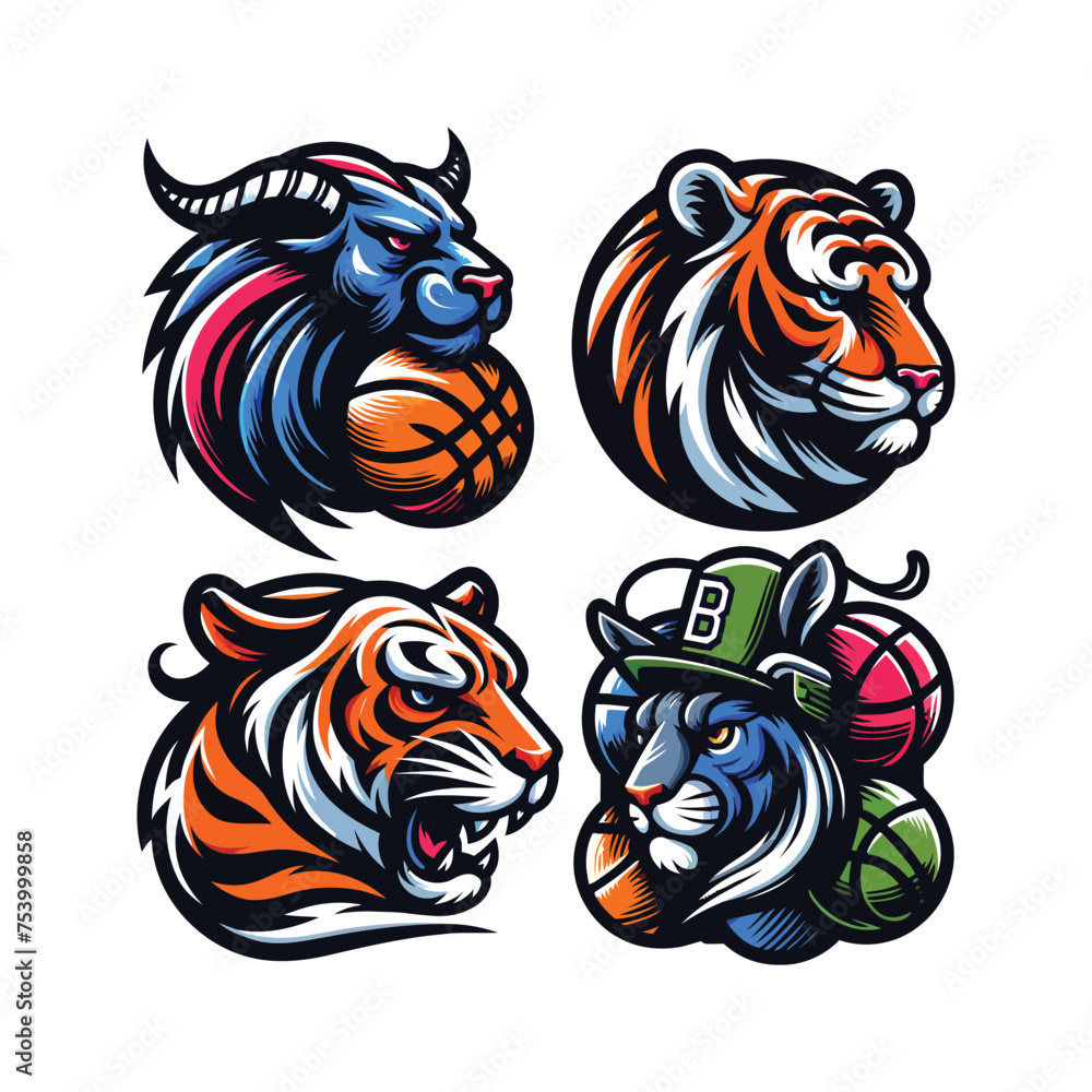 Fototapeta premium Mascot logo white background Vector design