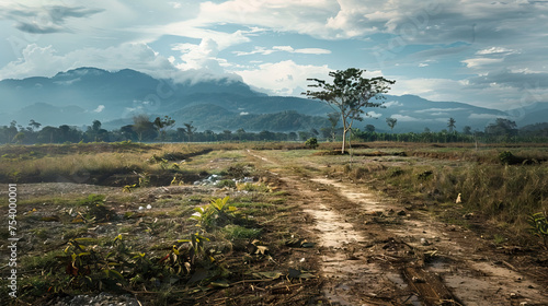 cleared land affected by landmines to rebuild and thrive - AI Generated photo