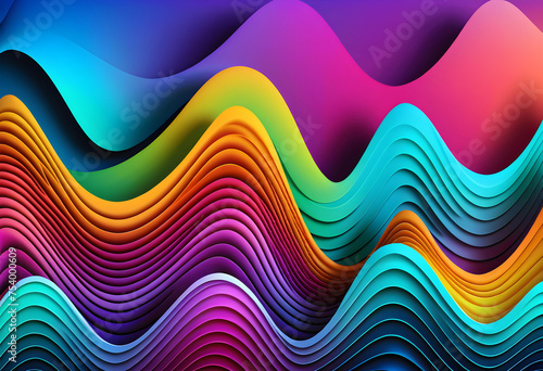 Waves Gradient Background, Background, Gradient, Waves, Colorful, Wallpaper, Abstract, Vibrant, Design, Texture, Pattern, Modern, Decoration, Artistic, Digital, AI Generated