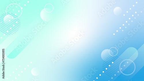 涼しげでポップな幾何学的背景イラスト（青系）