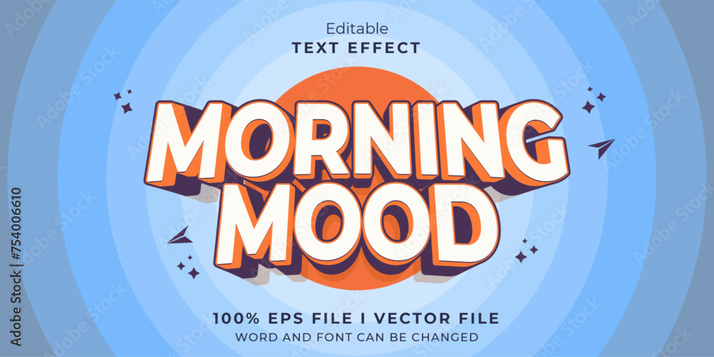 Obraz premium editable motivasional morning mood text effect