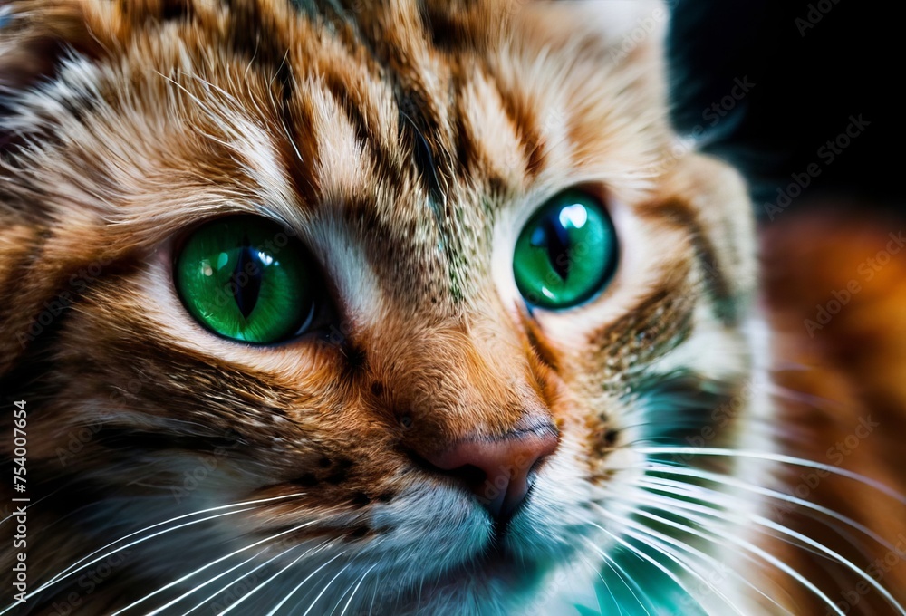 close up of a cat looking up  generative AI