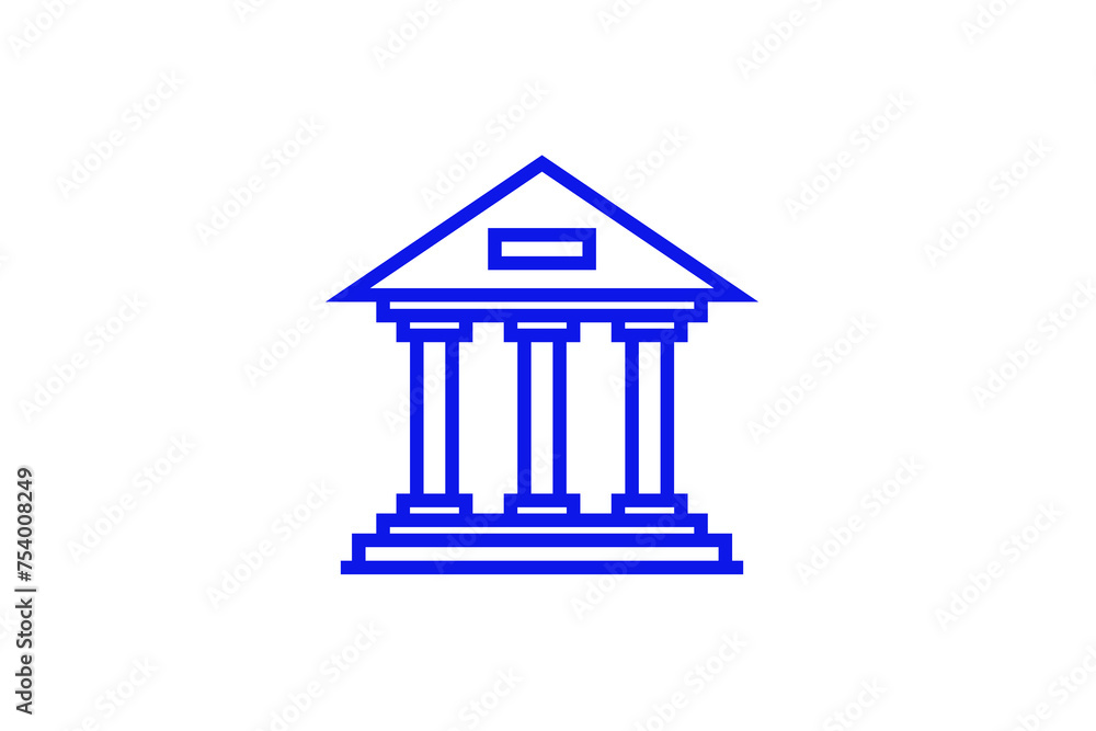 bank illustration in line style design. Vector illustration.	