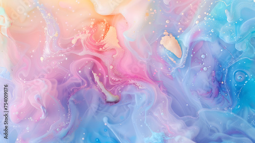 Pastel Alcohol Ink Dreamland. Transport viewers to a dreamlike world with pastel alcohol ink swirls, creating a whimsical and enchanting atmosphere. photo